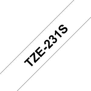 Tape 12mm Lami Black On White 4m (tze-231s)