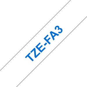 Tape 12mm Fabric Blue On White (tze-fa3)
