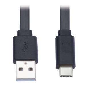 USB-A TO USB-C FLAT CABLE M/M USB 2.0/THUNDERB 3 BLACK/1.83M