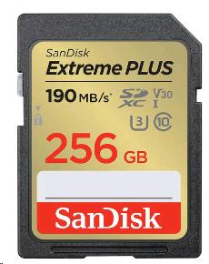 Extreme PLUS 256GB SDHC Memory Card 190MB/s 130MB/s UHS-I Class 10 U3 V30