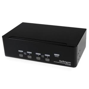 KVM Switch 4 Port Dual DVI USB With Audio & USB 2.0 Hub