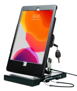 Flat-folding Tabletop Security Stand For iPads Black